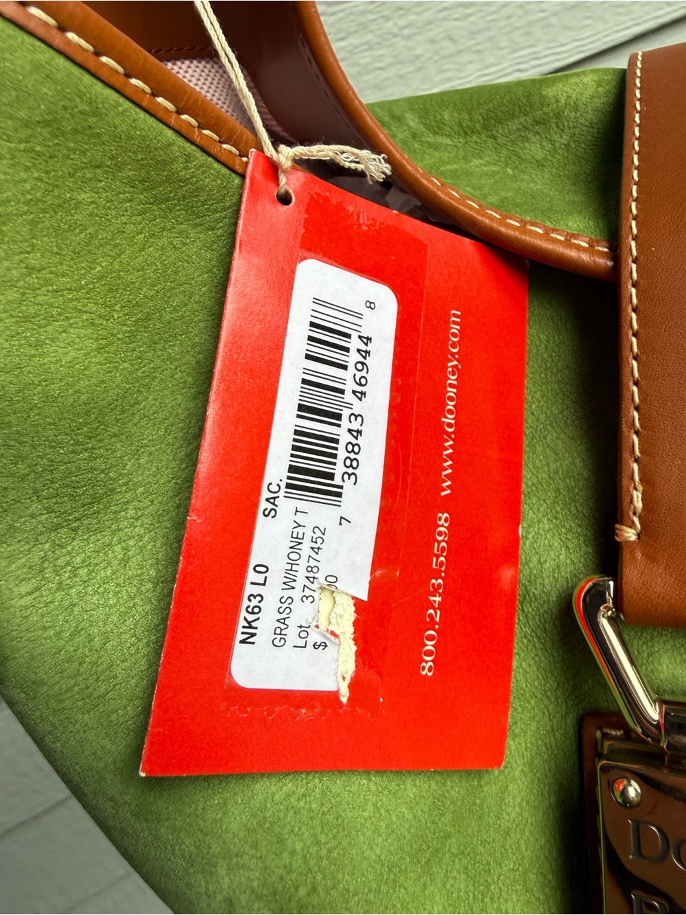 NWT Dooney & Bourke Green Suede Sac Shoulder Bag RARE $345 - Picture 8 of 9